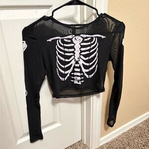 Spencer's Black Skeleton Crop Top